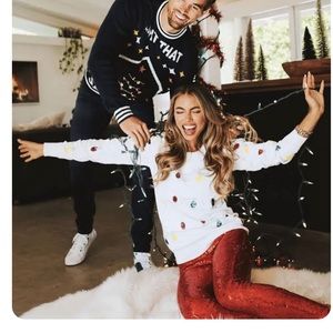 Tipsy Elves size large Women's Sequin Lights Christmas.